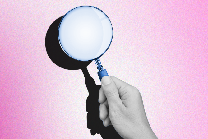 A magnifying glass looking for signs of Emotional abuse