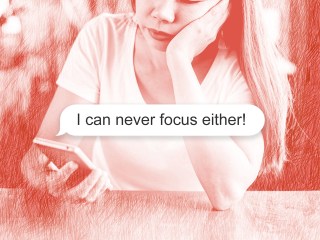 person with ADHD getting a text that says: I can never focus either!
