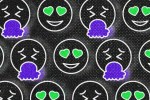 a heart eyes emoji and barf emoji