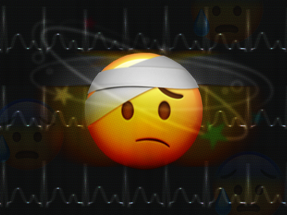 Sick emoji showing the physical symptoms of anxiety and stress