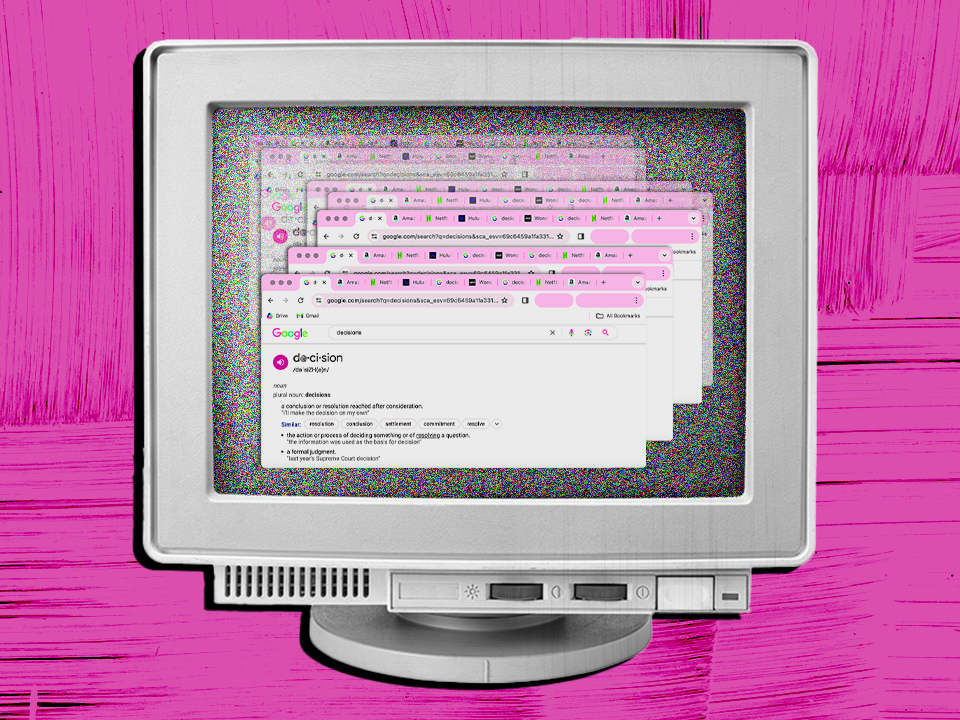 a computer screen with lots of tabs open, showing analysis paralysis