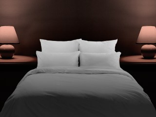 White bed on a dark pink background