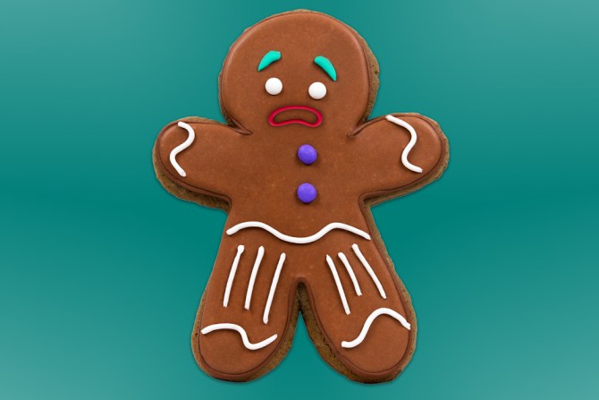 distressed gingerbread man